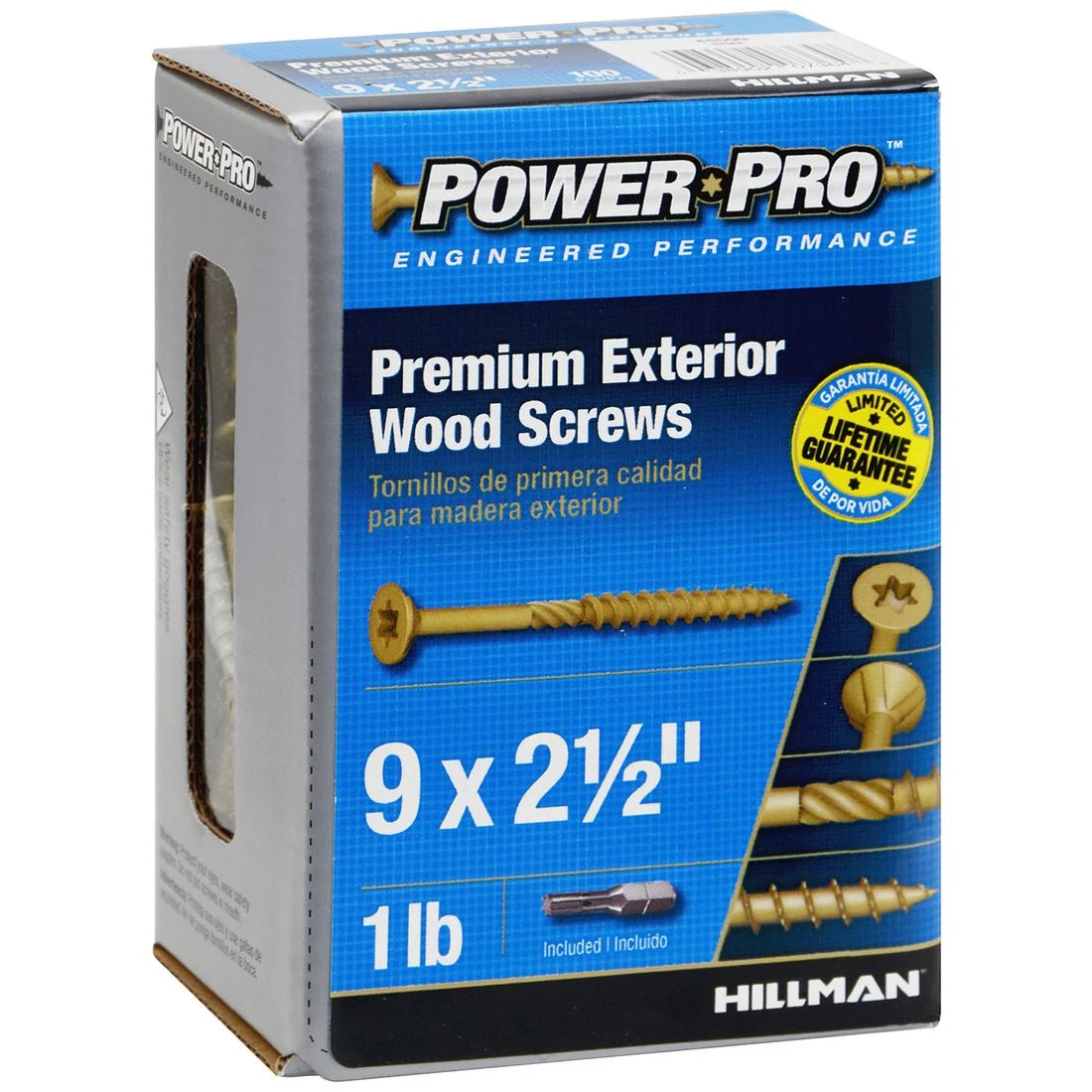 Power Pro Premium Exterior Wood Screws, Star Drive, 1 LB Box, 48599, #9 x 2-1/2 IN 4 Power Pro Premium Exterior Wood Screws, Star Drive, 1 LB Box, 48599, #9 x 2-1/2 IN - Image 2