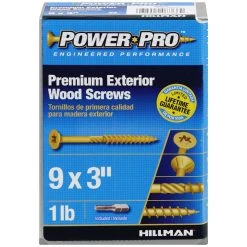 Power Pro Premium Exterior Wood Screws, Star Drive, 1 LB Box, 48600, #9 x 3 IN -Home Improvement Sales Store sftp a s assets20201209000001408