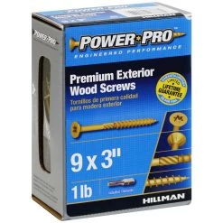 Power Pro Premium Exterior Wood Screws, Star Drive, 1 LB Box, 48600, #9 x 3 IN -Home Improvement Sales Store sftp a s assets20201209000001409