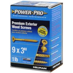 Power Pro Premium Exterior Wood Screws, Star Drive, 1 LB Box, 48600, #9 x 3 IN -Home Improvement Sales Store sftp a s assets20201209000001410