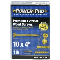 Power Pro Premium Exterior Wood Screws, Star Drive, 1 LB Box, 48604, #10 x 4 IN -Home Improvement Sales Store sftp a s assets20201209000001422