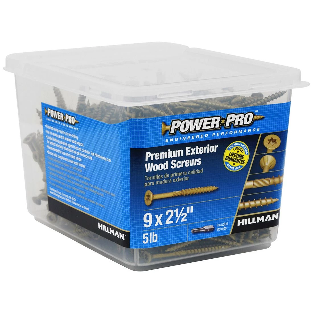 Power Pro Premium Exterior Wood Screws, Star Drive, 5 LB Box, 48610, #9 x 2-1/2 IN 6 Power Pro Premium Exterior Wood Screws, Star Drive, 5 LB Box, 48610, #9 x 2-1/2 IN - Image 4