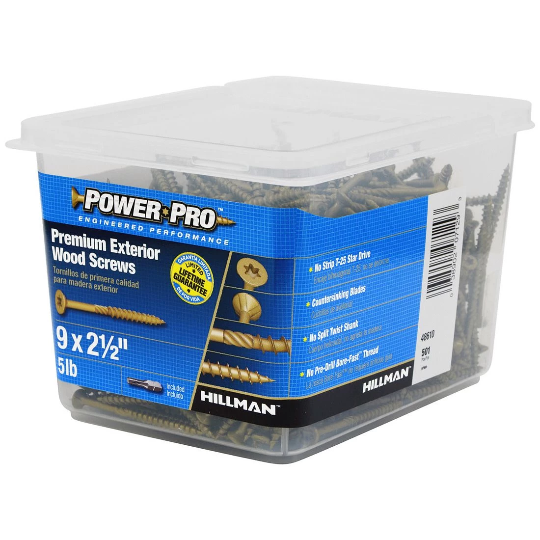 Power Pro Premium Exterior Wood Screws, Star Drive, 5 LB Box, 48610, #9 x 2-1/2 IN 7 Power Pro Premium Exterior Wood Screws, Star Drive, 5 LB Box, 48610, #9 x 2-1/2 IN - Image 5