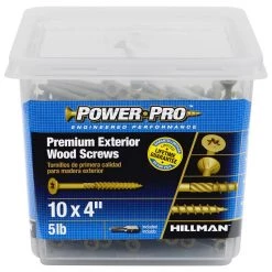 Power Pro Premium Exterior Wood Screws, Star Drive, 5 LB Box, 48615, #10 x 4 IN 9 Power Pro Premium Exterior Wood Screws, Star Drive, 5 LB Box, 48615, #10 x 4 IN -Home Improvement Sales Store sftp a s assets20201209000001466