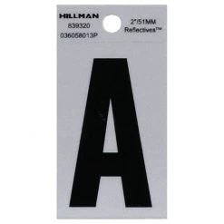 Hillman Square Cut Self Adhesive Letters, 839320, 2 IN