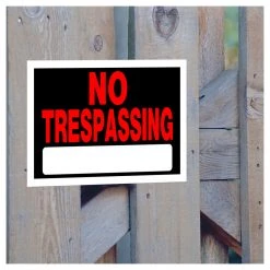 Hillman Adhesive No Trespassing Sign, 839904, 8 IN x 12 IN