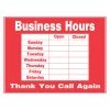 Hillman Business Hours Sign, 840024, 15 IN x 19 IN -Home Improvement Sales Store sftp a s assets20201209000002028
