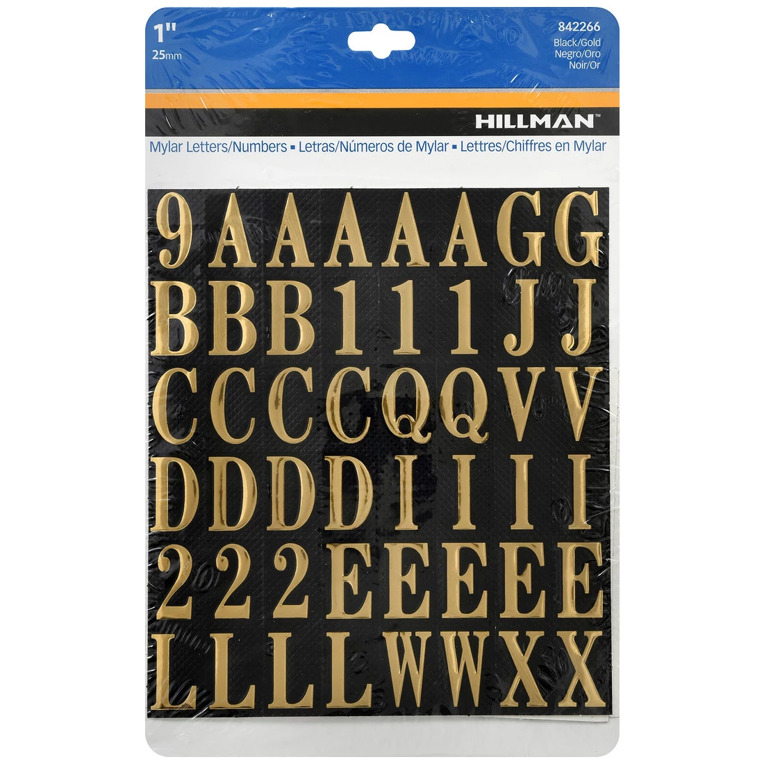 Hillman Square Cut Self Adhesive Letters & Numbers, 842266, 1 IN 3 Hillman Square Cut Self Adhesive Letters & Numbers, 842266, 1 IN