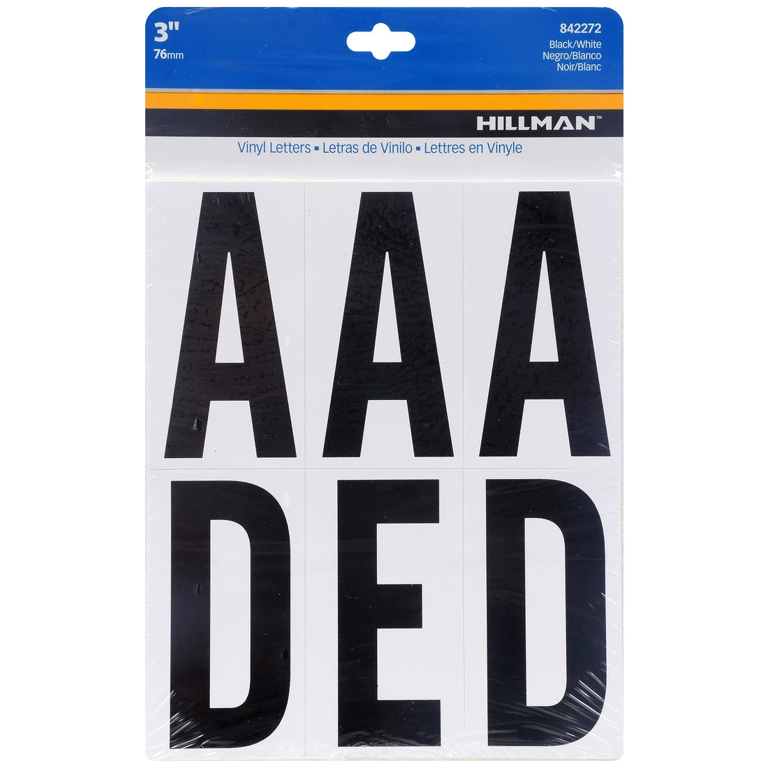 Hillman Square Cut Self Adhesive Vinyl Letters, 842272, 3 IN 3 Hillman Square Cut Self Adhesive Vinyl Letters, 842272, 3 IN