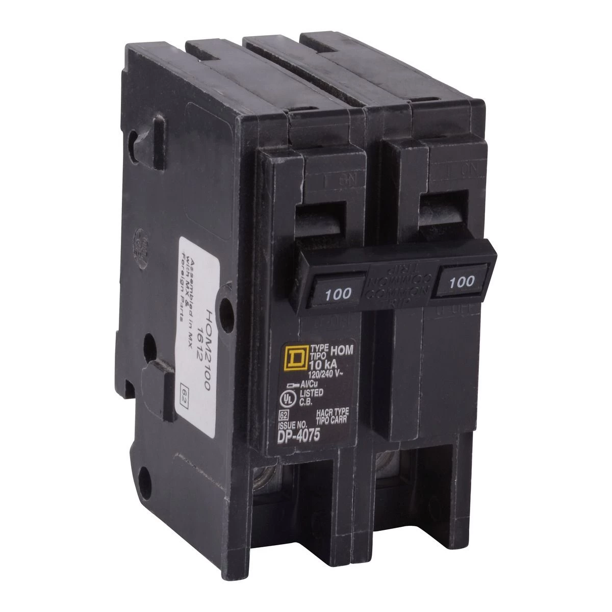 Square D Homeline Circuit Breaker 2-Pole, 100A, 120 / 240V, HOM2100CP 3 Square D Homeline Circuit Breaker 2-Pole, 100A, 120 / 240V, HOM2100CP