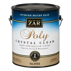 Zar Interior Water Base Polyurethane Crystal Clear, Gloss, 32413, 1 Gallon