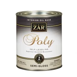 Zar Interior Oil Base Polyurethane, Semi-Gloss, 33012, 1 Quart