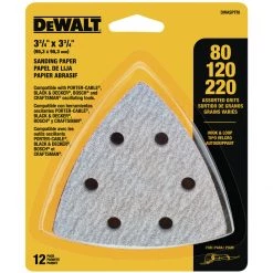 DEWALT Multi-Grade Pack Industrial Oscillating Sandpaper, 3.75 In X 3.75 In, 12-Pack, DWASPTRI