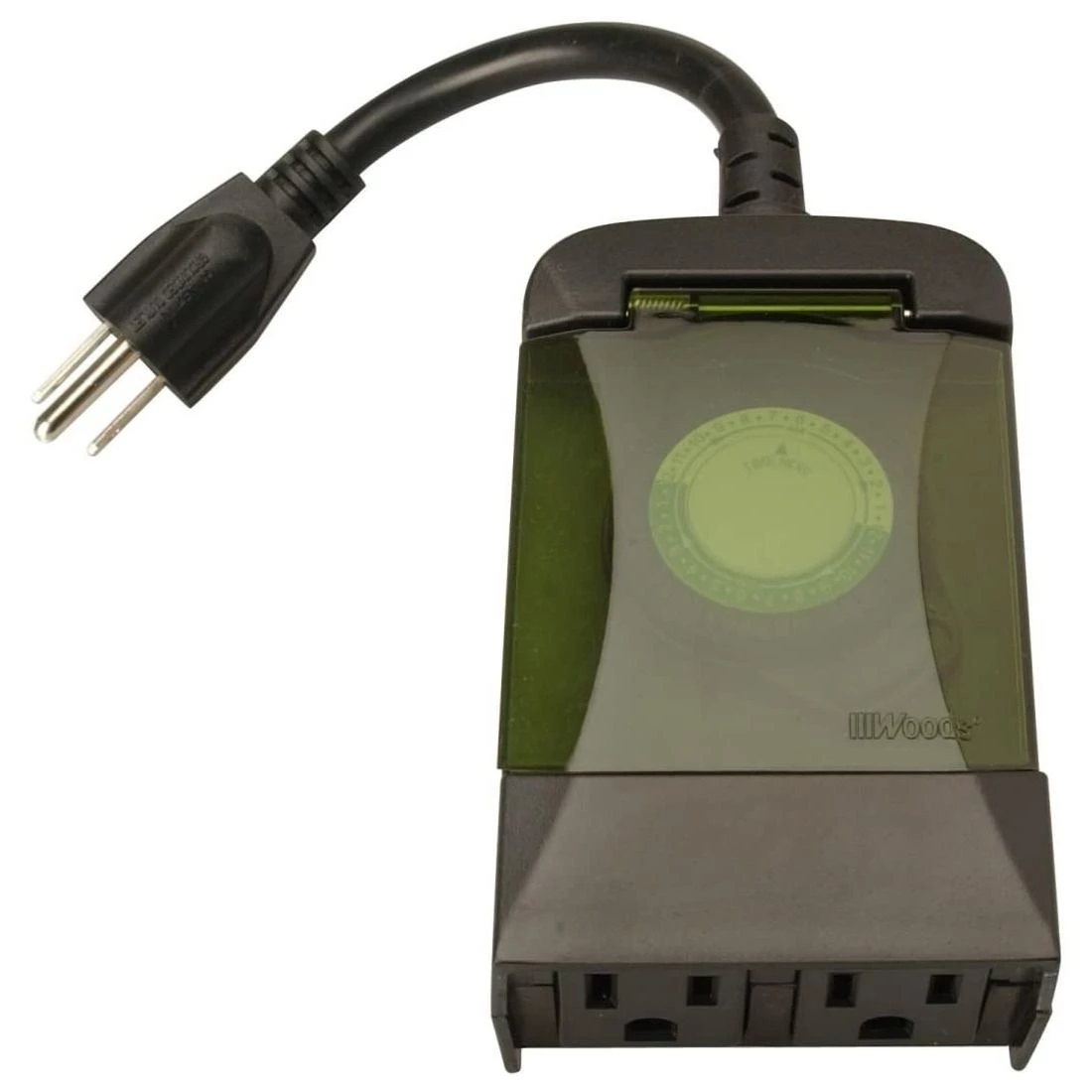 Woods Outdoor Mechanical 24-Hour Light Timer, 2 Grounded Outlets, Black, 50011WD 3 Woods Outdoor Mechanical 24-Hour Light Timer, 2 Grounded Outlets, Black, 50011WD