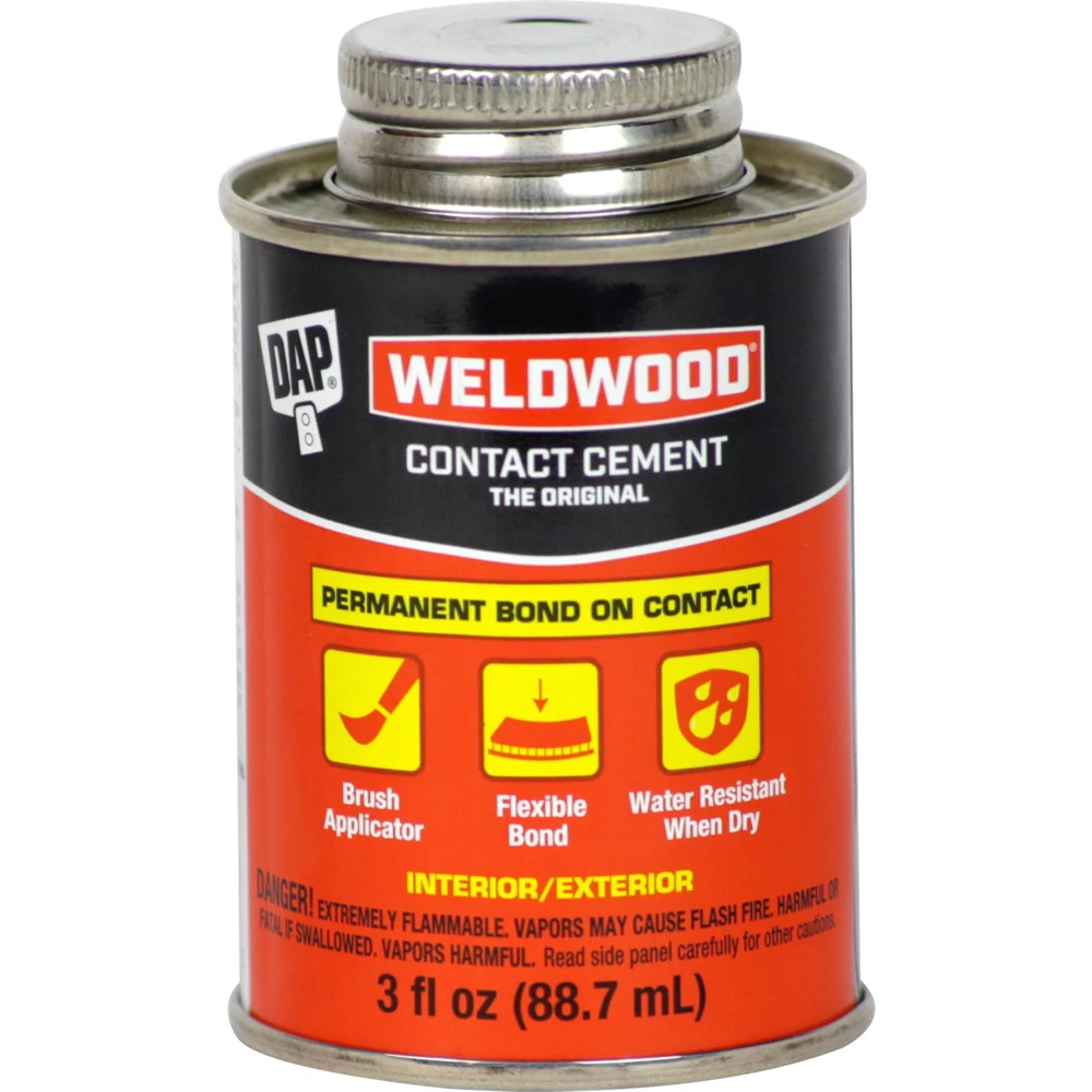 DAP Weldwood Original Contact Cement, 7079800107, 3 OZ 3 DAP Weldwood Original Contact Cement, 7079800107, 3 OZ