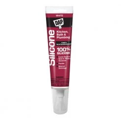 DAP 100% Silicone Kitchen & Bath Sealant, 7079800750, White, 2.8 OZ