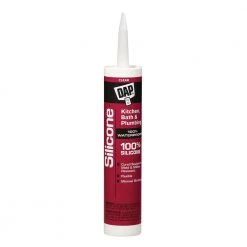 DAP 100% Silicone Kitchen, Bath & Plumbing Sealant, 7079808648, Clear, 9.8 OZ