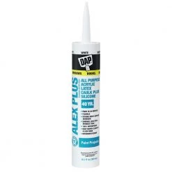 DAP Alex Plus All Purpose Acrylic Latex Caulk Plus Silicone, 7079818152, White, 10.1 OZ