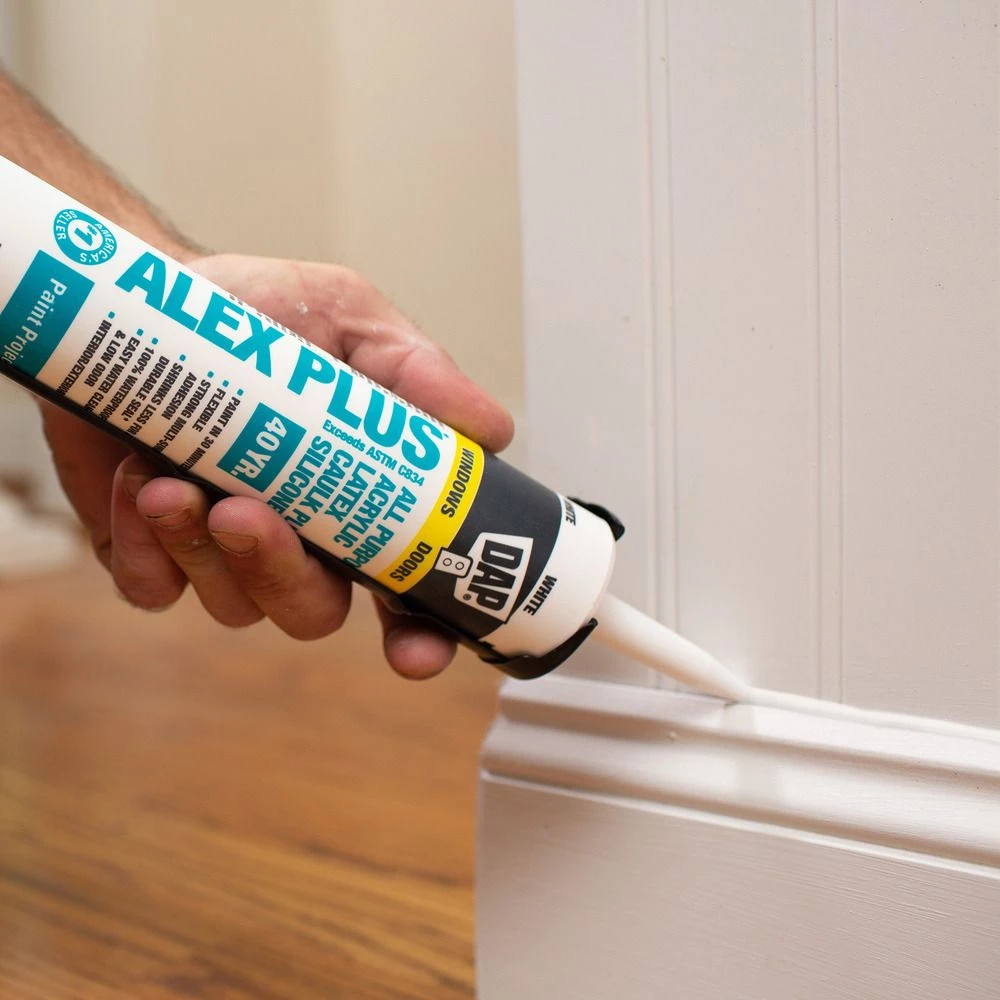 DAP Alex Plus All Purpose Acrylic Latex Caulk Plus Silicone, 7079818152, White, 10.1 OZ 4 DAP Alex Plus All Purpose Acrylic Latex Caulk Plus Silicone, 7079818152, White, 10.1 OZ - Image 2