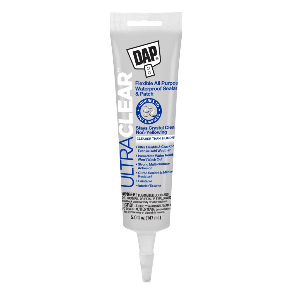 DAP Ultra Clear All Purpose Sealant, 7079818387, Crystal Clear, 5 OZ 3 DAP Ultra Clear All Purpose Sealant, 7079818387, Crystal Clear, 5 OZ