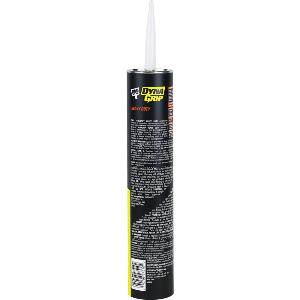 DAP DynaGrip Heavy Duty Construction Adhesive, 7079827510, White, 28 OZ 4 DAP DynaGrip Heavy Duty Construction Adhesive, 7079827510, White, 28 OZ - Image 2