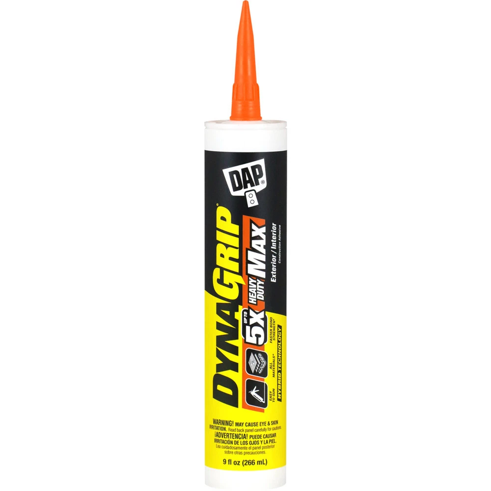 DAP DynaGrip Heavy Duty Max Construction Adhesive, 7079827511, White, 9 OZ 3 DAP DynaGrip Heavy Duty Max Construction Adhesive, 7079827511, White, 9 OZ