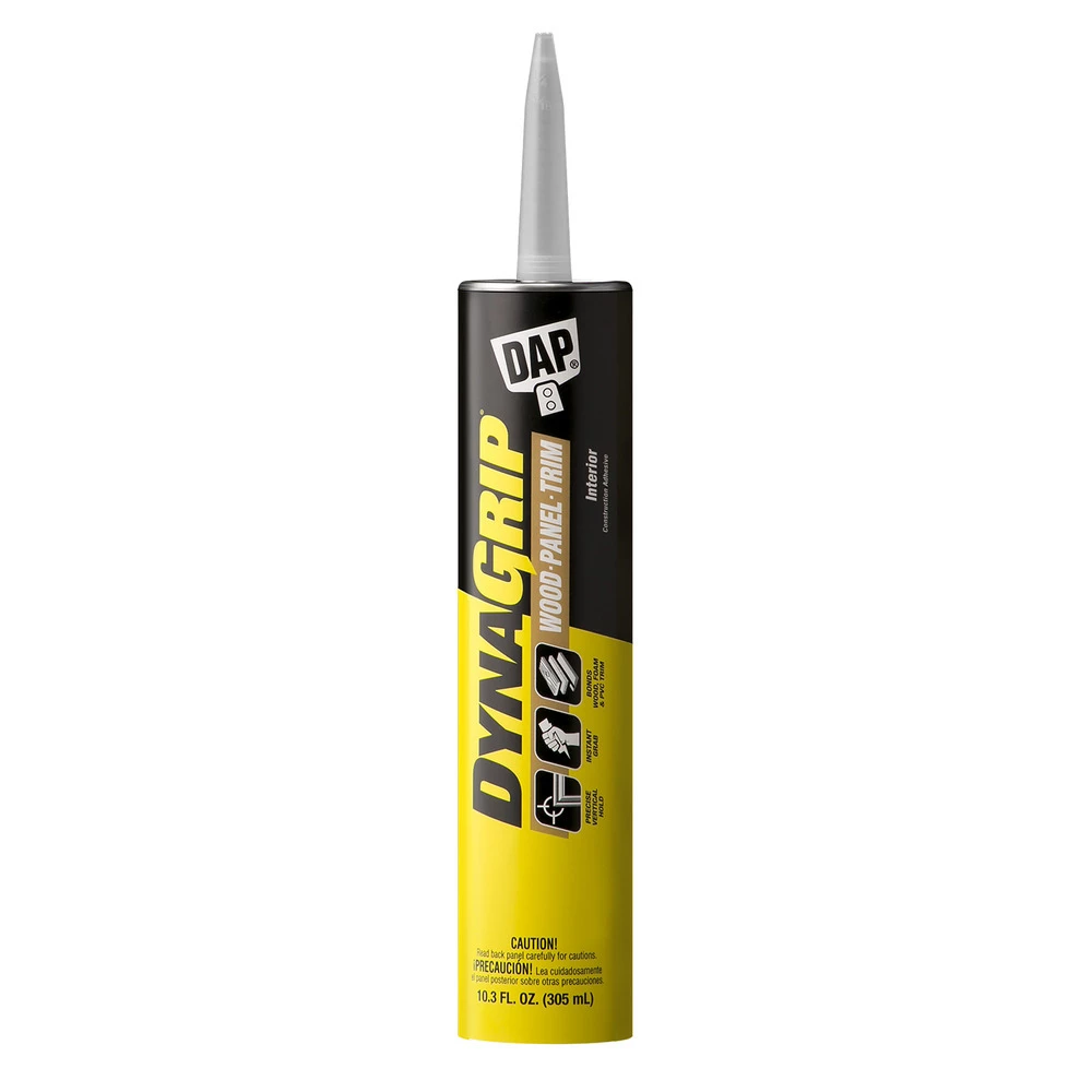 DAP DynaGrip Wood, Panel & Trim Construction Adhesive, 7079827520, White, 10.3 OZ 3 DAP DynaGrip Wood, Panel & Trim Construction Adhesive, 7079827520, White, 10.3 OZ