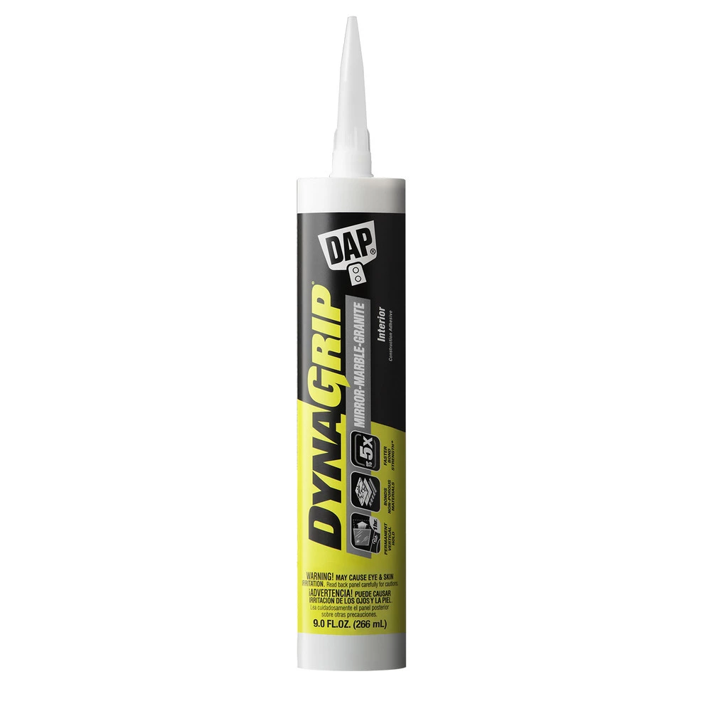 DAP DynaGrip Mirror, Marble & Granite Construction Adhesive, 7079827522, White, 9 OZ 3 DAP DynaGrip Mirror, Marble & Granite Construction Adhesive, 7079827522, White, 9 OZ