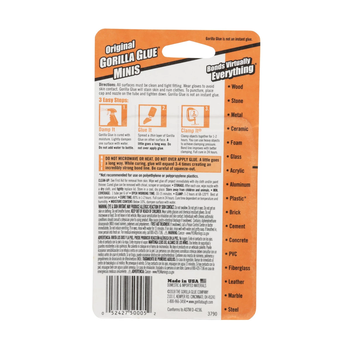 Gorilla Glue Minis, 4-Pack, 5000503, Brown, 3 g 4 Gorilla Glue Minis, 4-Pack, 5000503, Brown, 3 g - Image 2