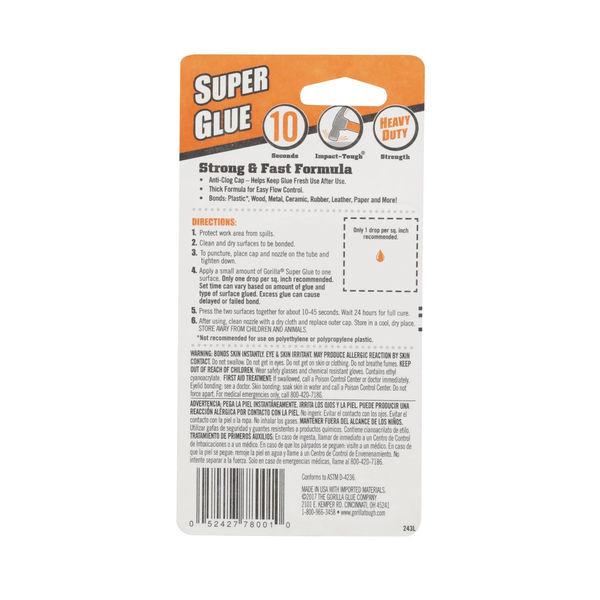 Gorilla Super Glue Tubes, 2-Pack, 7800109, 3 g 4 Gorilla Super Glue Tubes, 2-Pack, 7800109, 3 g - Image 2