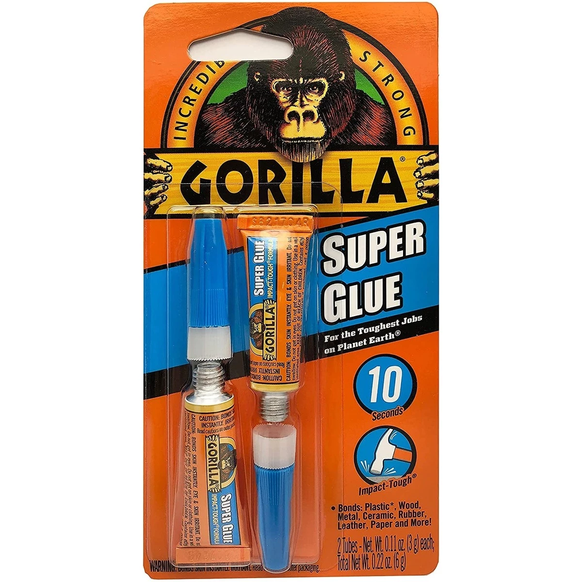 Gorilla Super Glue Tubes, 2-Pack, 7800109, 3 g 3 Gorilla Super Glue Tubes, 2-Pack, 7800109, 3 g