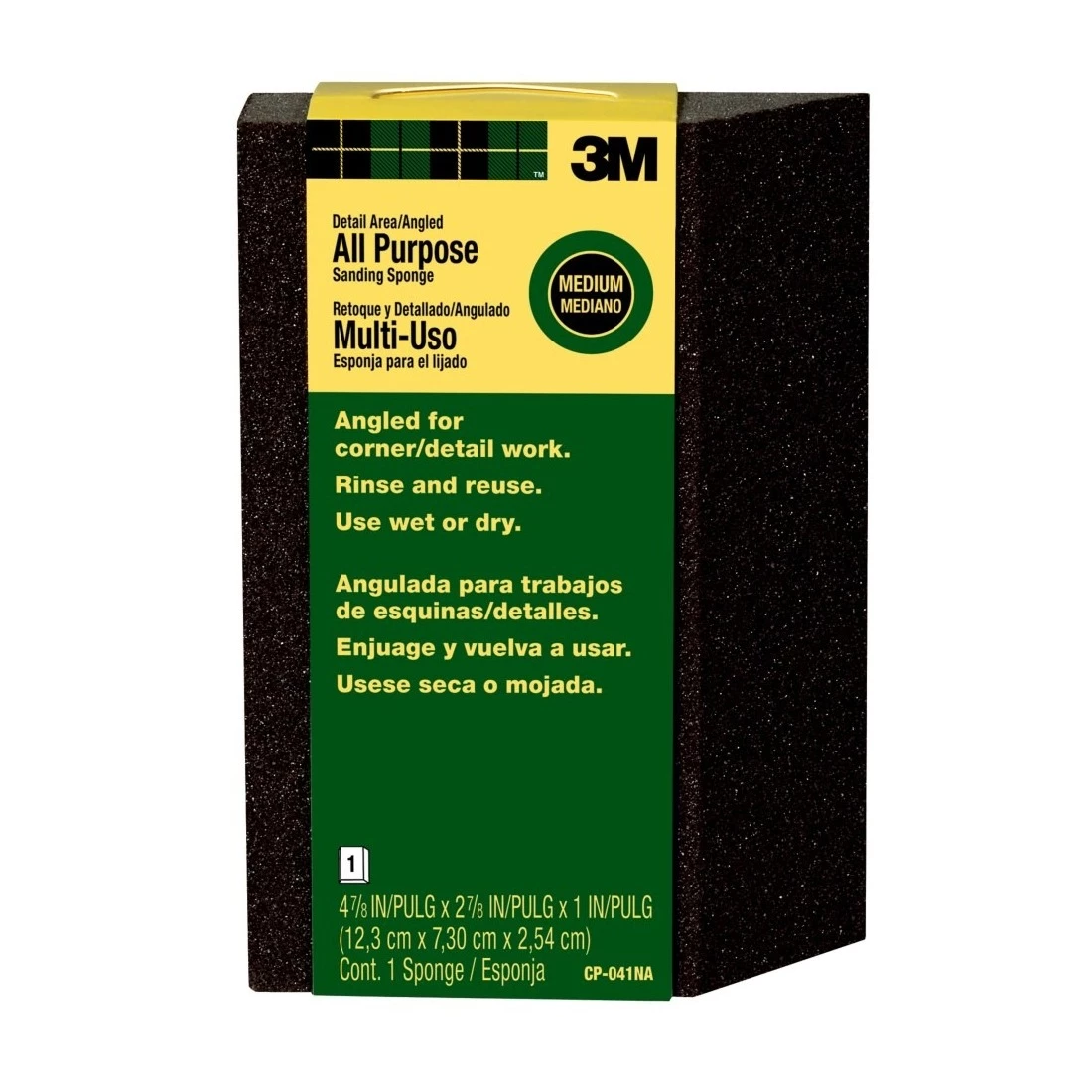 3M Sanding Sponge, 4.875 IN x 2.875 IN x 1 IN, Medium Grit, CP-041 5 3M Sanding Sponge, 4.875 IN x 2.875 IN x 1 IN, Medium Grit, CP-041 - Image 3