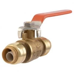 SharkBite Brass Push-Fit Ball Valve, 1/2", 22222-0000LFA