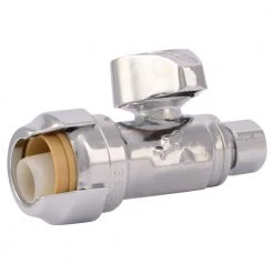 SharkBite Shut Off Water Valve, 1/2 IN x 1/4 IN, Straight, 23337-0000LF