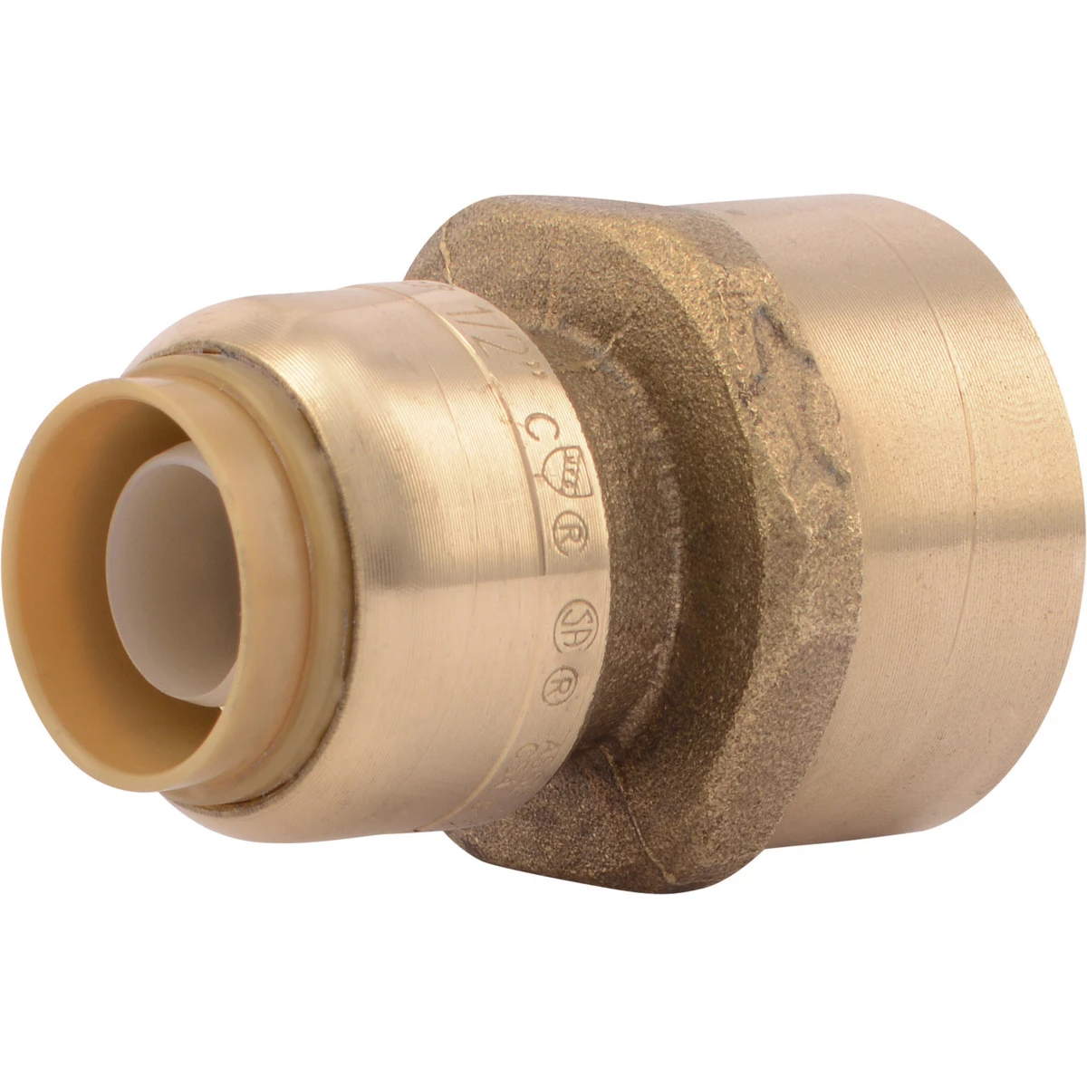 SharkBite Push-to-Connect Brass Reducing Connector, 1/2 IN x 3/4 FNPT, U068LFA 3 SharkBite Push-to-Connect Brass Reducing Connector, 1/2 IN x 3/4 FNPT, U068LFA