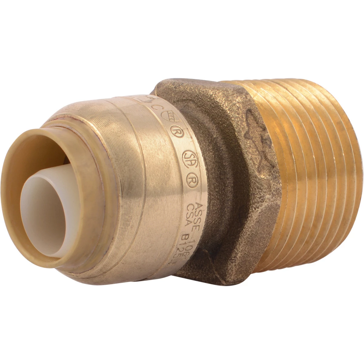 SharkBite Push-to-Connect Brass Reducing Connector, 1/2 IN x 3/4 MNPT, U116LFA 3 SharkBite Push-to-Connect Brass Reducing Connector, 1/2 IN x 3/4 MNPT, U116LFA