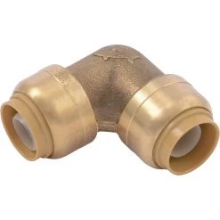 SharkBite Push-to-Connect Brass 90-Degree Elbow, 1/2 IN x 1/2 IN, U248LFA