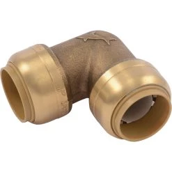 SharkBite Push-to-Connect Brass 90-Degree Elbow, 3/4 IN x 3/4 IN, U256LFA