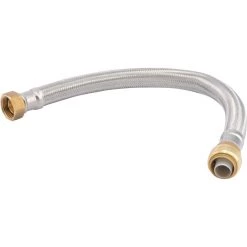 SharkBite Stainless Steel Water Heater Flex Hose, 3/4 IN Push-to-Connect x 3/4 IN FNPT, 18 IN, U3088FLEX18LF