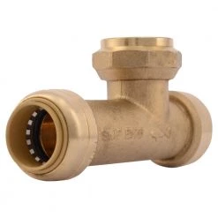 SharkBite Push-to-Connect Brass Slip Tee, 3/4 IN Female Pipe Thread, 3/4 IN, U3486LFA