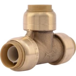 SharkBite Push-to-Connect Brass Tee Fitting, 1/2 IN, U362LFA