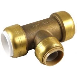 SharkBite Push-to-Connect Brass Slip Tee, 3/4 IN IPS x 3/4 IPS x 3/4 IN CTS, UIP372A