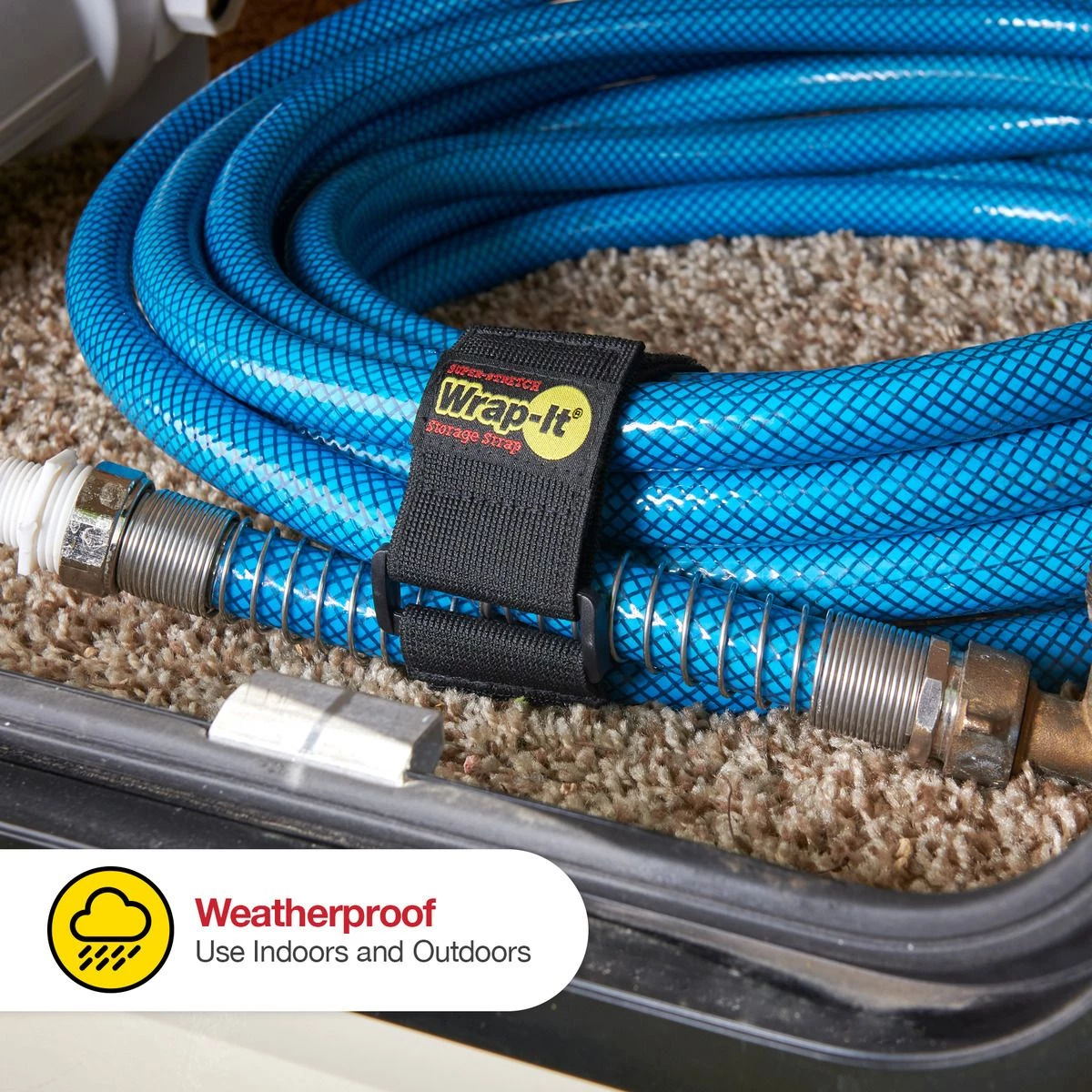 Wrap-It Storage Super-Stretch Straps, Elastic Hook and Loop Cinch Straps, 12 IN, 4-Pack, 704-12B 4 Wrap-It Storage Super-Stretch Straps, Elastic Hook and Loop Cinch Straps, 12 IN, 4-Pack, 704-12B - Image 2