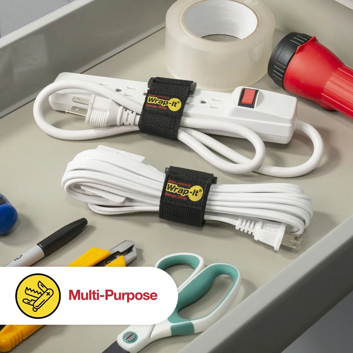 Wrap-It Storage Super-Stretch Straps, Elastic Hook and Loop Cinch Straps, 9 IN, 5-Pack, 705-09B 7 Wrap-It Storage Super-Stretch Straps, Elastic Hook and Loop Cinch Straps, 9 IN, 5-Pack, 705-09B - Image 5