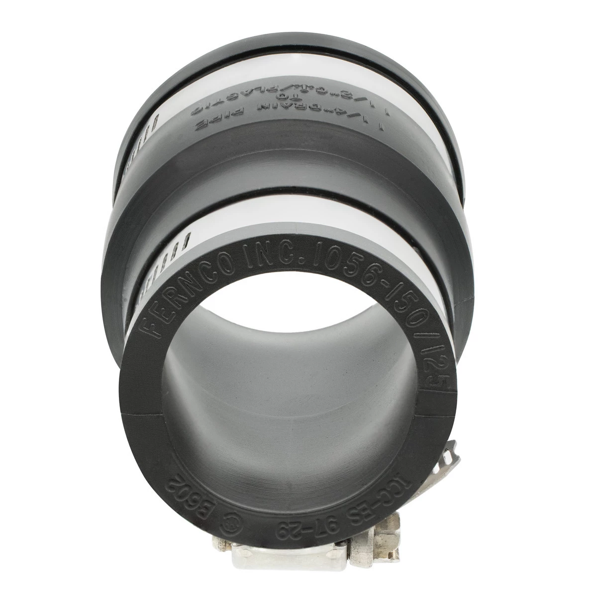 Fernco 1-1/4 IN x 1-1/2 IN Flexible PVC Coupling Drain Pipe Connector, P1056-150/125 4 Fernco 1-1/4 IN x 1-1/2 IN Flexible PVC Coupling Drain Pipe Connector, P1056-150/125 - Image 2