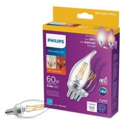 Philips LED Candle Light, Dimmable, 5.5 Watt (60 Watt Equivalent), Soft White, 500 Lumens, 3-Pack, 547967 -Home Improvement Sales Store sftp a s assets20220517000000109