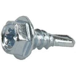 Power Pro Premium Star Drive Hex Washer Sheet Metal Screws, Silver, 210-Pack, 116119, #8-18 x 1/2 IN