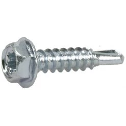 Power Pro Premium Star Drive Hex Washer Sheet Metal Screws, Silver, 135-Pack, 116120, #8-18 x 3/4 IN