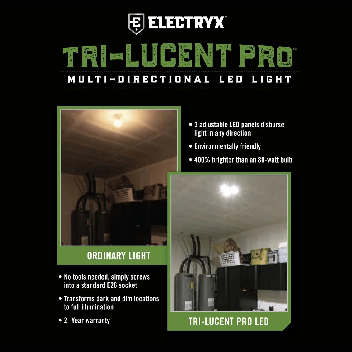 Electryx Multi-Direction LED Light, 8000 lumun, 10024458 4 Electryx Multi-Direction LED Light, 8000 lumun, 10024458 - Image 2