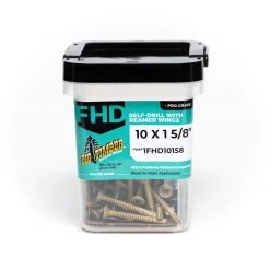 Big Timber Bronze Star Drive Flat Head T-25 Self-Drilling Screw, 115-Count Bucket, 1FHD10158, #10 x 1-5/8 IN